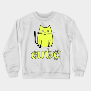 Cute Yellow Cat Crewneck Sweatshirt